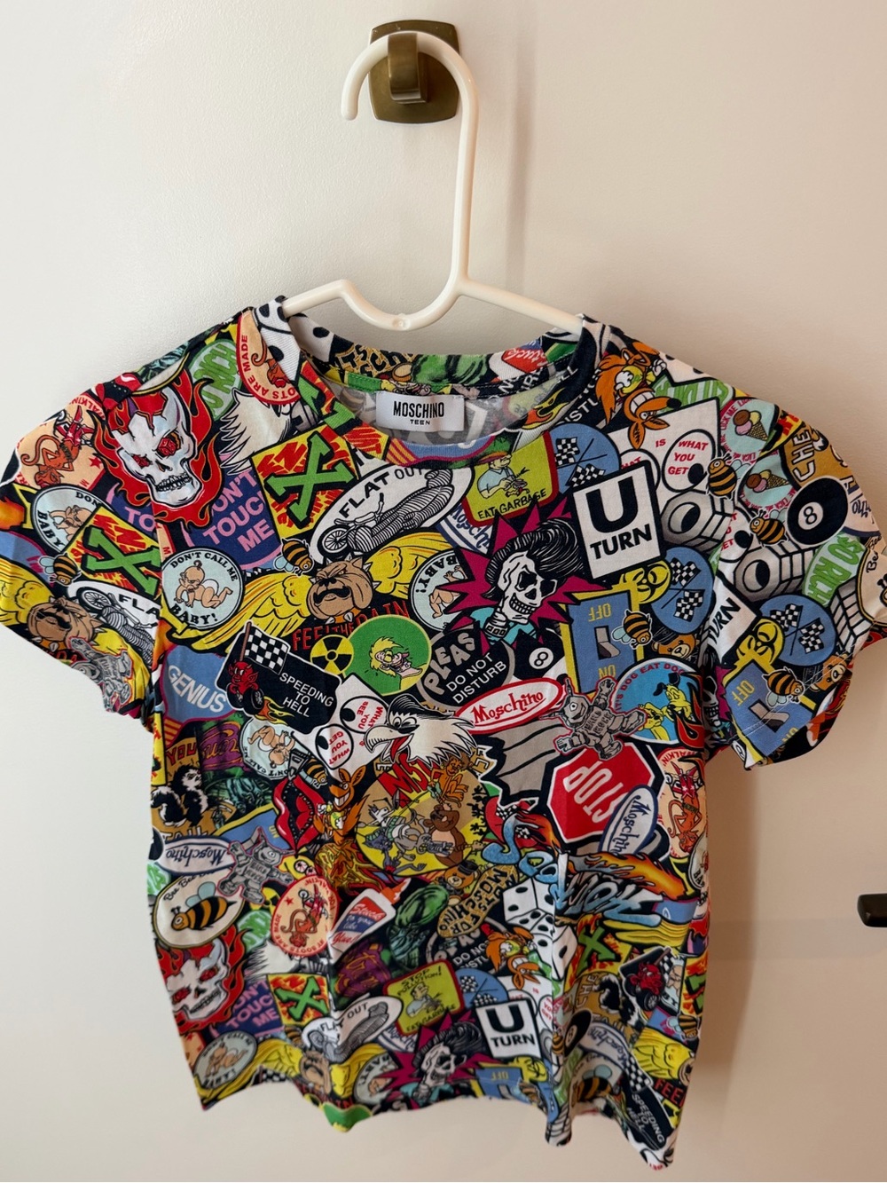 Moschino Kids Multicolor Graphic Sticker-Print Tee